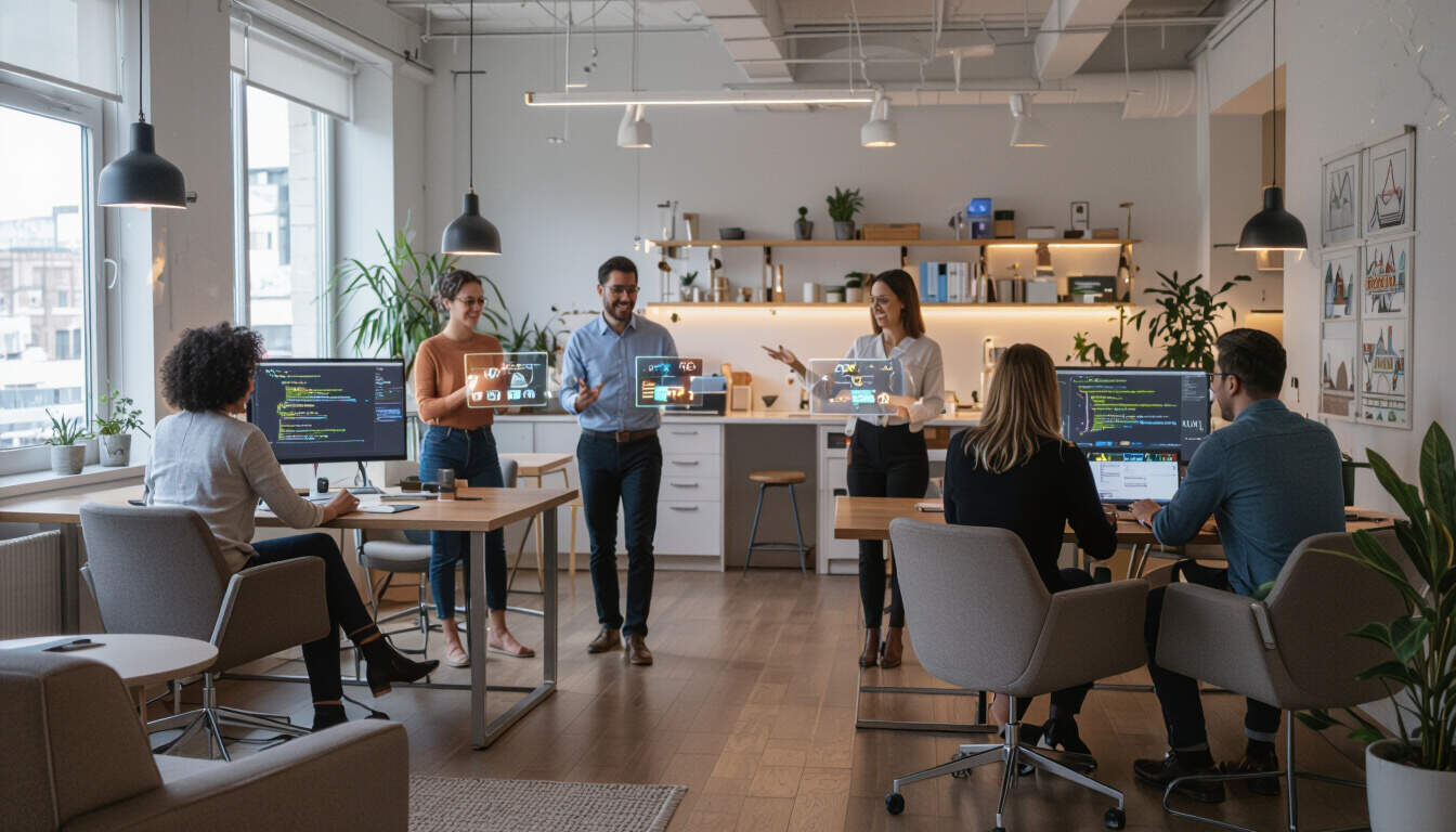 Explore the essentials of hybrid work model implementation, focusing on enhancing productivity, achieving work-life balance, and improving virtual team collaboration for remote workers and businesses.